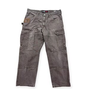 Wrangler Riggs Cargo Pants Men's 36x30 Brown Ripstop Straight Leg Workwear
